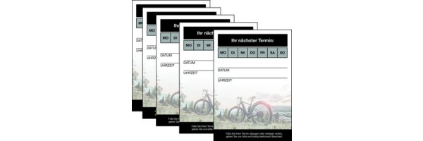 Terminzettel für Fahrradfachgeschäfte