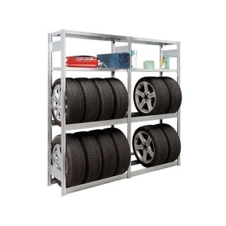 Bert Garagenregal Breite 8m Höhe 2,0m Tiefe 40cm mit 4 Fachebenen