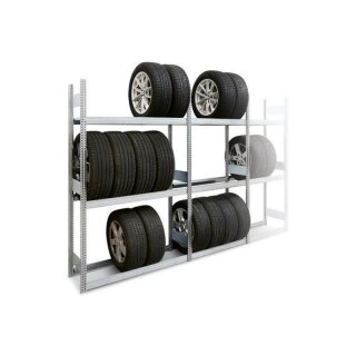 BERT-Räderregal 1m breit 2,5m hoch 40cm tief mit 4 Ebenen
