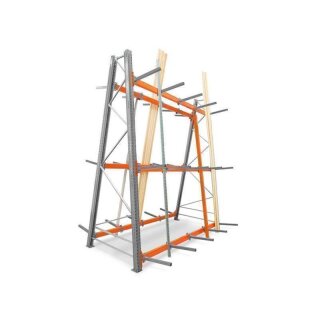 ARTUS - Vertikalregal / Profillagerregal 16,8m breit 3,5m hoch 133,5cm tief doppelseitig bestückbar mit 6 Auflageträgern