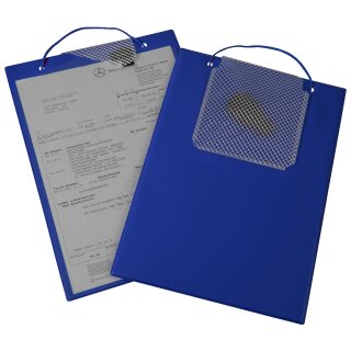Auftragstasche "Plus" mit Schlüsselfach aus gewebeverstärkter Folie und fest verschweißtem Klettverschluss, Größe DIN A4, Blau