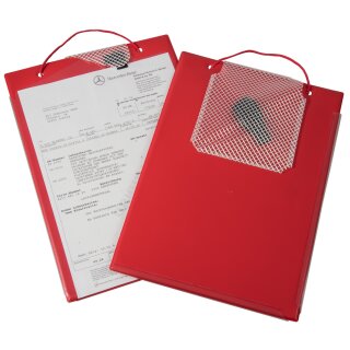 Auftragstasche "Edge", DIN A4 mit Umbugverschweißung und Schlüsselfach aus gewebeverstärkter Folie und fest verschweißtem Klettverschluss, Rot