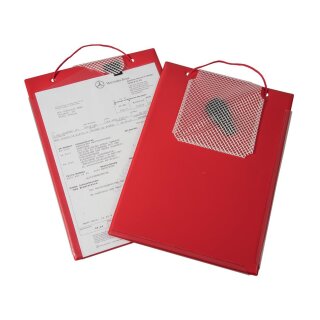 Auftragstasche "Edge", DIN A4, mit Umbugverschweißung, mit Schlüsselfach aus gewebeverstärkter Folie und fest verschweißtem Klettverschluss, Rot, Verpackungseinheit: 10 STK