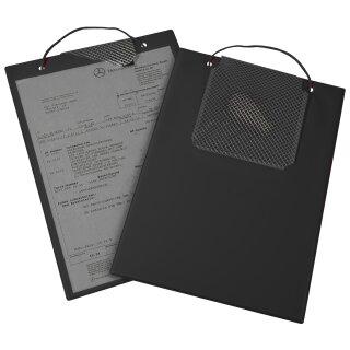 Auftragstasche "Plus" mit Schlüsselfach aus gewebeverstärkter Folie und fest verschweißtem Klettverschluss, Größe DIN A4, Schwarz
