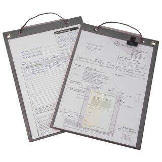 Auftragstasche "Premium", DIN A4 mit Klarsichttasche für Kfz-Schein, Grau
