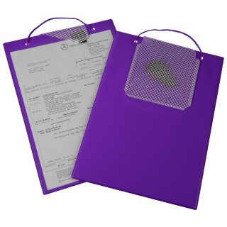 Auftragstasche "Plus" mit Schlüsselfach aus gewebeverstärkter Folie und fest verschweißtem Klettverschluss, Größe DIN A4, Violett