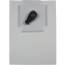 Auftragsschutzhülle "Light", DIN A4, Vorderseite transparentes PVC, Rückseite graues PVC, Hellgrau mit Schlüsseltasche