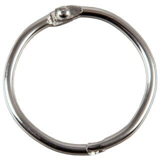 Metall-Klappringe mit aufklappbarem Schnellverschluss, Silber, Durchmesser 32 mm