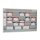 Werkstattplaner breit mit vorgedrucktem Zeitschema, Namensschilder links außen, Grau, mit 6 Schienen, für Format DIN A4, Maße 1.580 x 900 mm