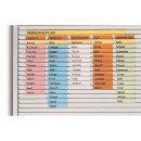 Einstecktafel "VISIPLAN", 12mm Einstecktiefe, 18mm Sichtrand, mit Klemmwirkung, Schienenanzahl 52, Maße 200 x 94 cm, Verpackungseinheit: 1 STK