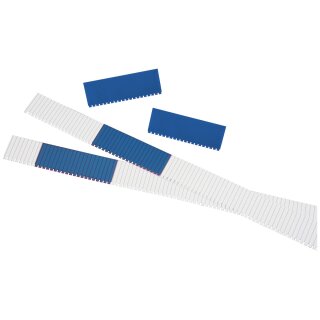 Planungsstreifen für Einstecktafel aus transparentem Kunststoff, 27mm hoch, 76mm breit, Blau