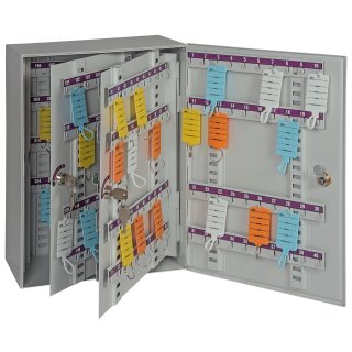 Sicherheits-Schlüsselschrank mit 1 Tür, Farbe Grau, Maße (HxBxT) 420 x 300 x 160 mm für bis zu 232 Schlüssel
