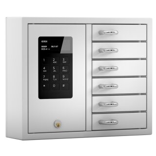 Elektronischer Schlüsseltresor für 6 Schlüssel mit Erweiterungsmöglichkeit bis zu 96 Schlüssel mit Display und Protokollfunktion, (H x B x T) 280 x 350 x 93 mm, Variante Plus