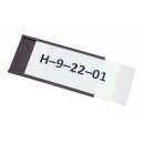 Etikettenhalter aus magnetischem C-Profil inkl. Papiereinlage und transparenter Klarsichtfolie, Schwarz, Format 50 x 100 mm