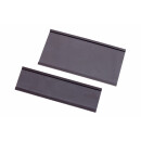 Etikettenhalter aus magnetischem C-Profil inkl. Papiereinlage und transparenter Klarsichtfolie, Schwarz, Höhe 30 mm