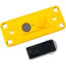 Kunststoff-Namensschild, sicherer Halt ohne Löcher, mit bedruckbarem Einleger, Orange, Verpackungseinheit: 1 STK