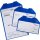 PVC Dokumentenhülle mit magnetischen Schlaufen mit Regenschutzklappe, Blau, Format DIN A4, Maße 225 x 305 mm