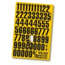 Magnetische Ziffern zur Kennzeichnung von Metalloberflächen, Farbe schwarz auf gelb