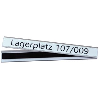Magnetischer Etikettenhalter aus PVC,Transparent, Maße 25 x 200 mm