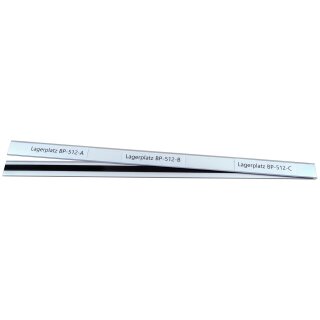 Magnetischer Etikettenhalter, aus PVC, als Preisschienen und Scannerleisten einsetzbar, Maße Halterung 55 x 1000 mm, Maße Einleger 50 x 1000 mm, Verpackungseinheit: 1 P/10
