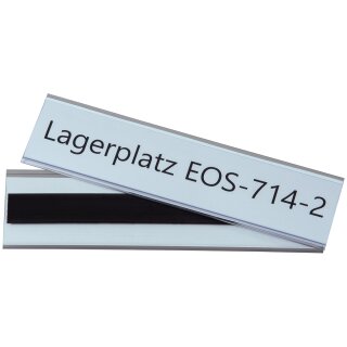 Magnetischer Etikettenhalter aus PVC, Transparent, Maße 80 x 200 mm