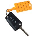 Schlüsselanhänger "Profi 2" mit Rasterverschluss aus Hartkunststoff, beschriftet, Farbe Orange