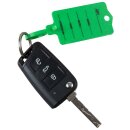 Schlüsselanhänger "Profi 2" mit Rasterverschluss aus Hartkunststoff, beschriftet, Farbe Grün