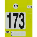 Schlüsselanhänger Set, 1-300 nummeriert, bestehend aus Leitzahl, Schlüsselanhänger, Auftragsmarke und Kundeninfoschild, Farbe Gelb