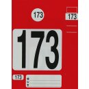 Schlüsselanhänger Set, 1-300 nummeriert, bestehend aus Leitzahl, Schlüsselanhänger, Auftragsmarke und Kundeninfoschild, Farbe Rot