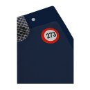 Schlüsselanhänger Set, 1-300 nummeriert, bestehend aus Leitzahl, Schlüsselanhänger, Auftragsmarke und Kundeninfoschild, Farbe Blau