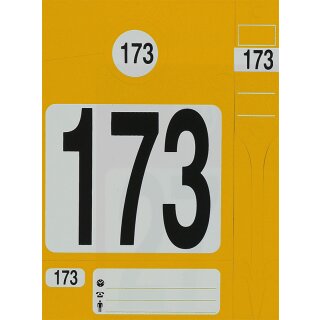 Schlüsselanhänger Set, 1-300 nummeriert, bestehend aus Leitzahl, Schlüsselanhänger, Auftragsmarke und Kundeninfoschild, Farbe Orange