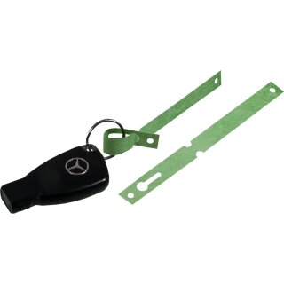 Schlaufenanhänger "Dura" aus Tyvek zur Markierung von Schlüsseln oder Ersatzteilen, Maße: 160 x 12,7 mm, Grün