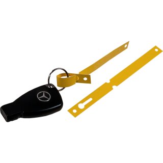 Schlaufenanhänger "Dura" aus Tyvek zur Markierung von Schlüsseln oder Ersatzteilen, Maße: 160 x 12,7 mm, Gelb