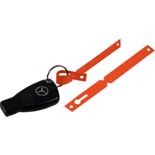 Schlaufenanhänger "Dura" aus Tyvek zur Markierung von Schlüsseln oder Ersatzteilen, Maße: 160 x 12,7 mm, Orange