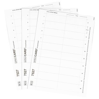 Druckbögen mit passenden Einlegern für EICHNER Namenschilder mit Metallic Oberfläche, Weiß, Größe: 75 x 27 mm