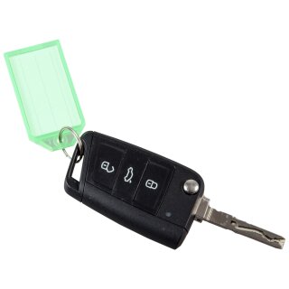 Schlüsselanhänger "Multi" mit Schlüsselring zur Beschriftung der Kundenschlüssel, mehrfach verwendbar, inkl. Etikett, 55 x 30 mm, Grün