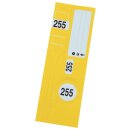 Schlüsselanhänger Set "Leitzahl Light", 1-300 nummeriert, bestehend aus Schlüsselanhänger, Auftragsmarke und Kundeninfoschild, Farbe Gelb