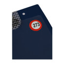 Schlüsselanhänger Set "Leitzahl Light", 1-300 nummeriert, bestehend aus Schlüsselanhänger, Auftragsmarke und Kundeninfoschild, Farbe Blau