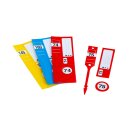 Schlüsselanhänger Set "Leitzahl Light", 1-300 nummeriert, bestehend aus Schlüsselanhänger, Auftragsmarke und Kundeninfoschild, Farbe Rot