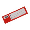 Schlüsselanhänger Set "Leitzahl Light", 1-300 nummeriert, bestehend aus Schlüsselanhänger, Auftragsmarke und Kundeninfoschild, Farbe Rot