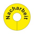 Stabile PVC-Prüfsignale für Gitterboxen oder Regale, Gelb, Beschriftung "Nacharbeit"
