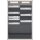 Karten-Board für DIN A4 hoch Belege, Sichtrand 40 mm, Fülltiefe 6 mm zur Wandmontage, Grau, Spalten 2, Fächer 10, Maße (HxBxT) 750 x 490 x 75 mm