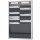 Karten-Board für DIN A4 hoch Belege, Sichtrand 40 mm, Fülltiefe 6 mm zur Wandmontage, Grau, Spalten 2, Fächer 10, Maße (HxBxT) 750 x 490 x 75 mm