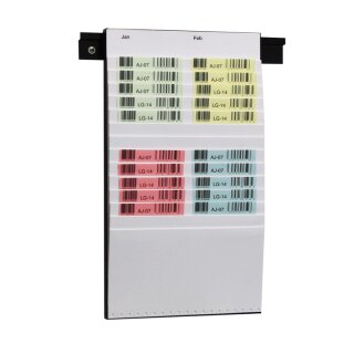 Beleg-Planungstafel für DIN A6 hoch und A5 quer Belege, Weiß, B x H 250 x 440 mm, Sichtrand 20 mm, Einstecktiefe 128 mm, Fächer 14