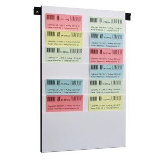 Beleg-Planungstafel für DIN A4 hoch und A3 quer Belege, Weiß, B x H 500 x 795 mm, Sichtrand 90 mm, Einstecktiefe 207 mm, Fächer 6