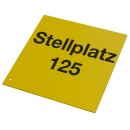 Regalschild Standard quer, gelb mit schwarzem individuellem Aufdruck, Format (BxH) 210/240 x 150 mm