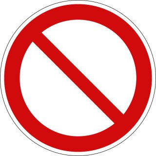 Verbotsschild "Allgemeines Verbotszeichen" für Innen- und Außenbereiche, Rot, Material PVC-Folie selbstklebend, Durchmesser 20 cm