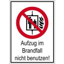 Verbotsschild "Aufzug im Brandfall nicht...