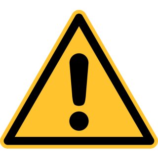 Warnschild "Allgemeines Warnzeichen" für Innen- und Außenbereiche, Gelb, Material PVC-Folie selbstklebend, Seitenlänge 10 cm