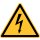 Warnschild "Elektr. Spannung" für Innen- und Außenbereiche, Gelb, PVC-Kunststoff, Stärke 1,2 mm, Seitenlänge 20 cm